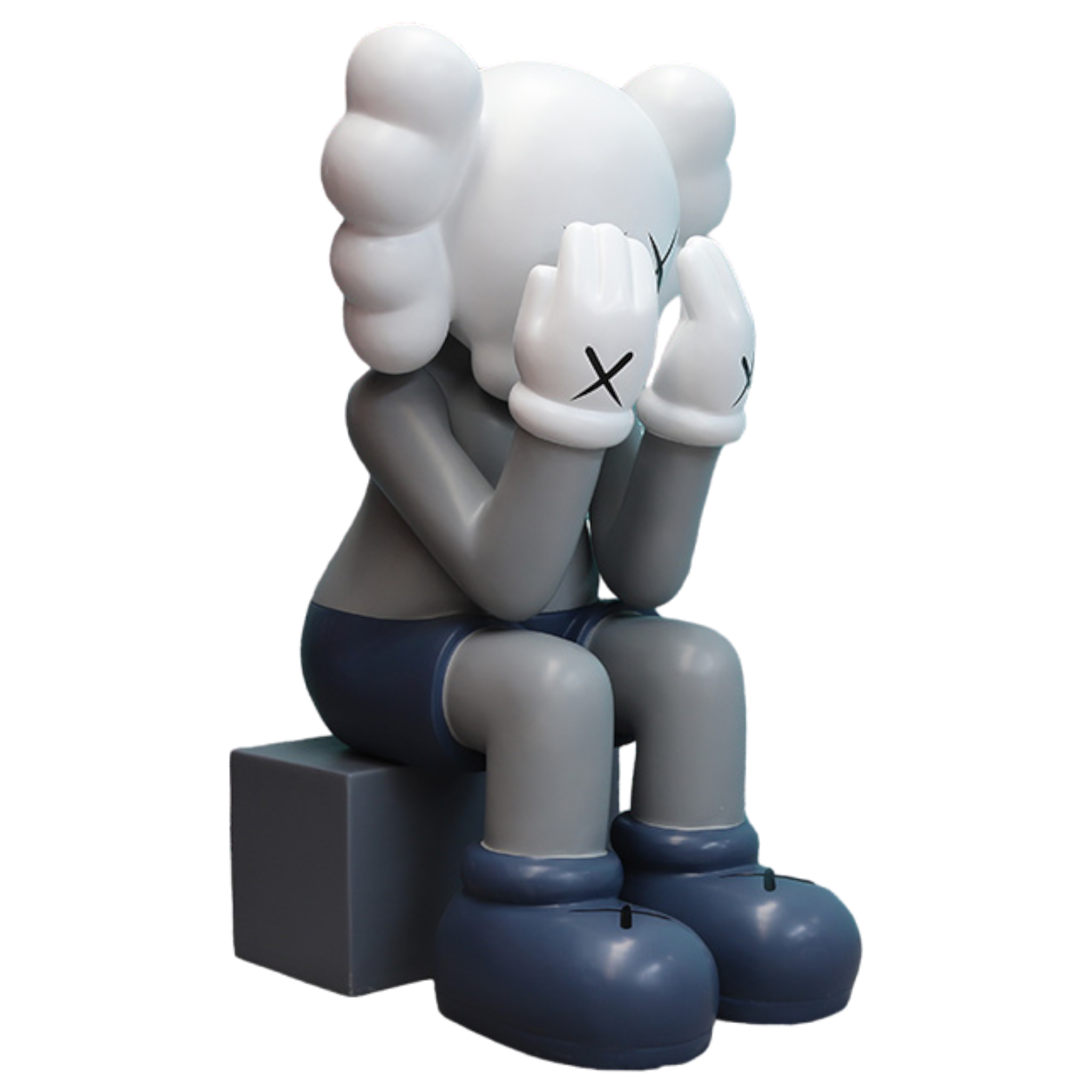 6' K A W S gray crying figure