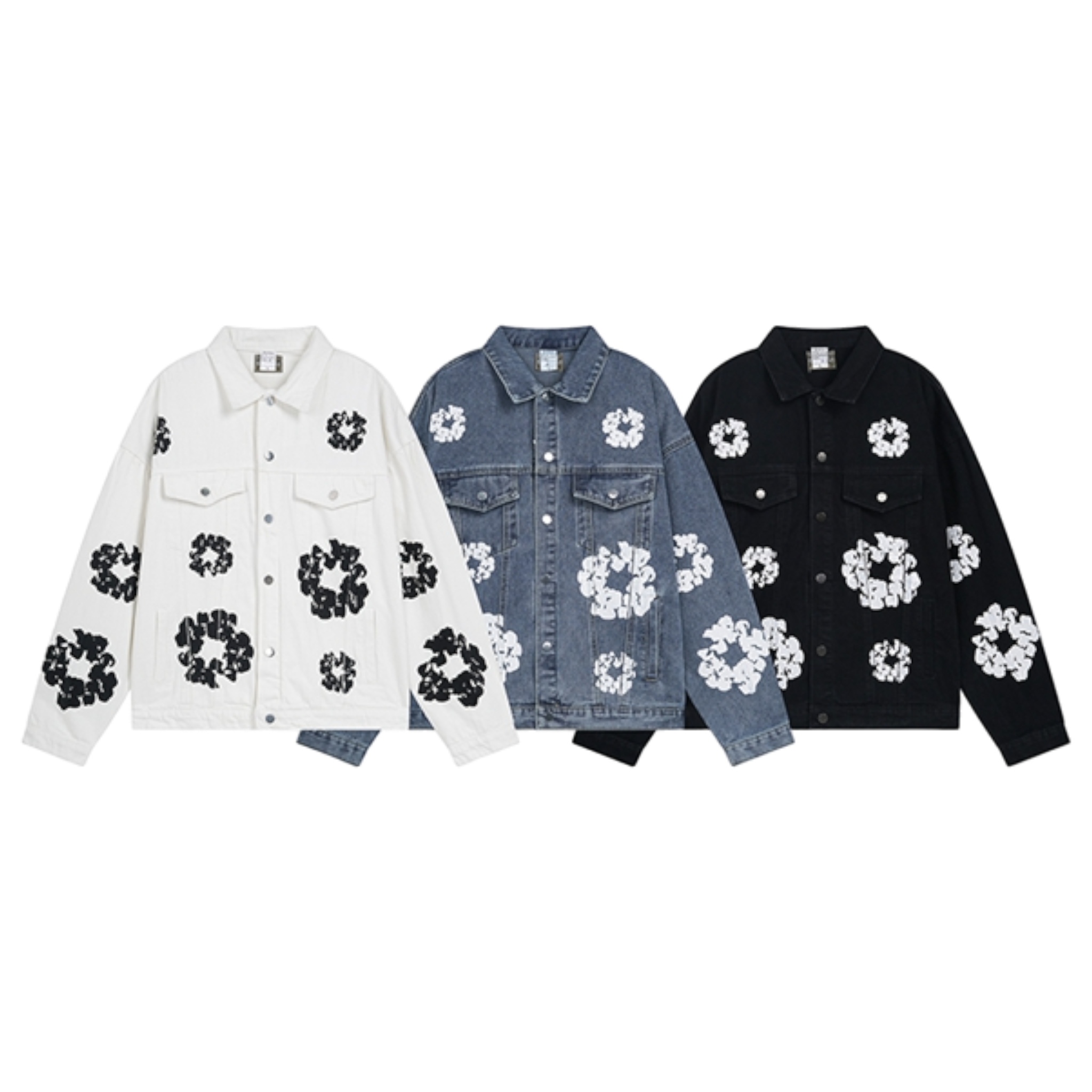 Flower denin jacket