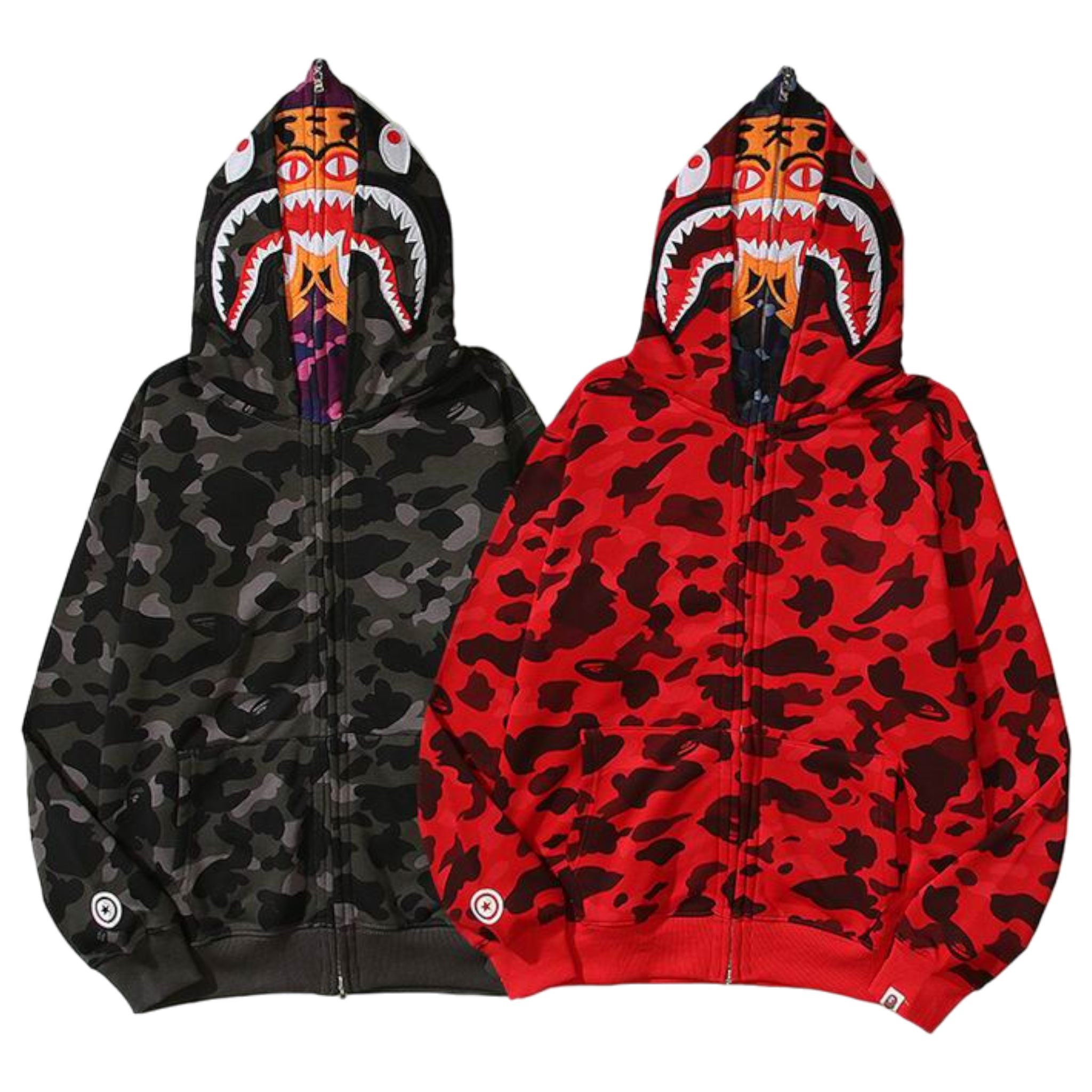 B A P E hoodie red camouflage