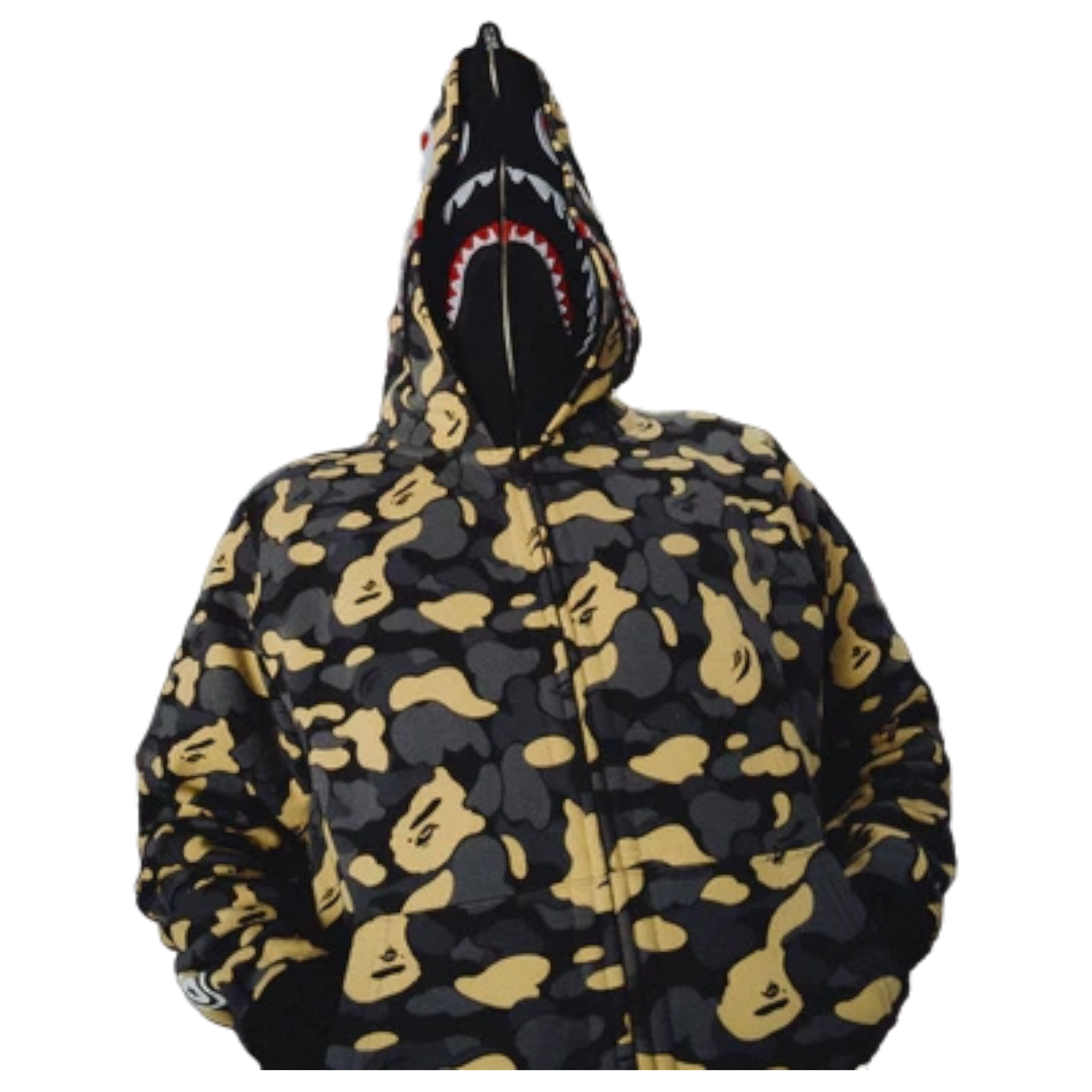 B A P E hoodie cream camouflage