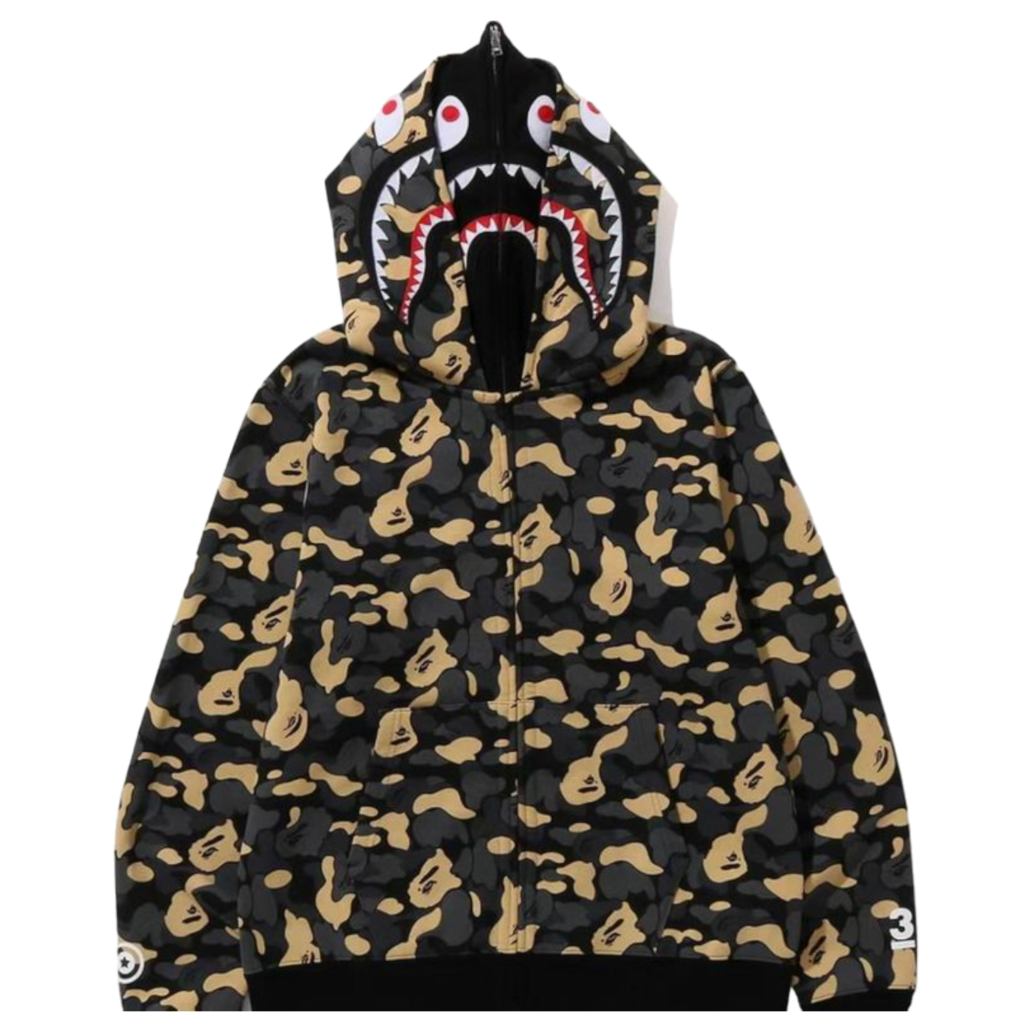 B A P E hoodie cream camouflage