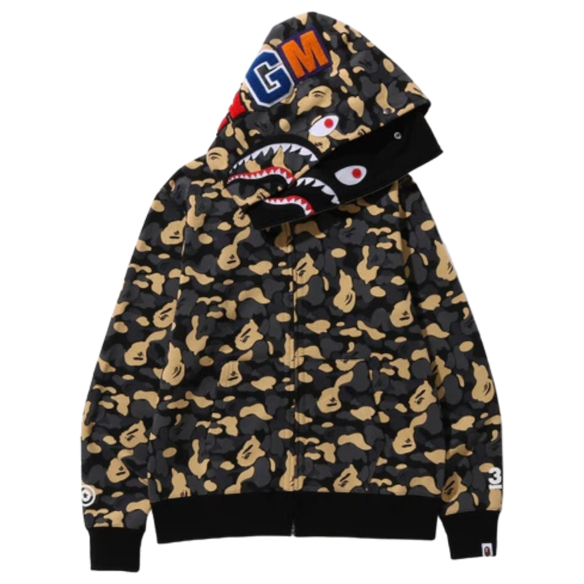 B A P E hoodie cream camouflage