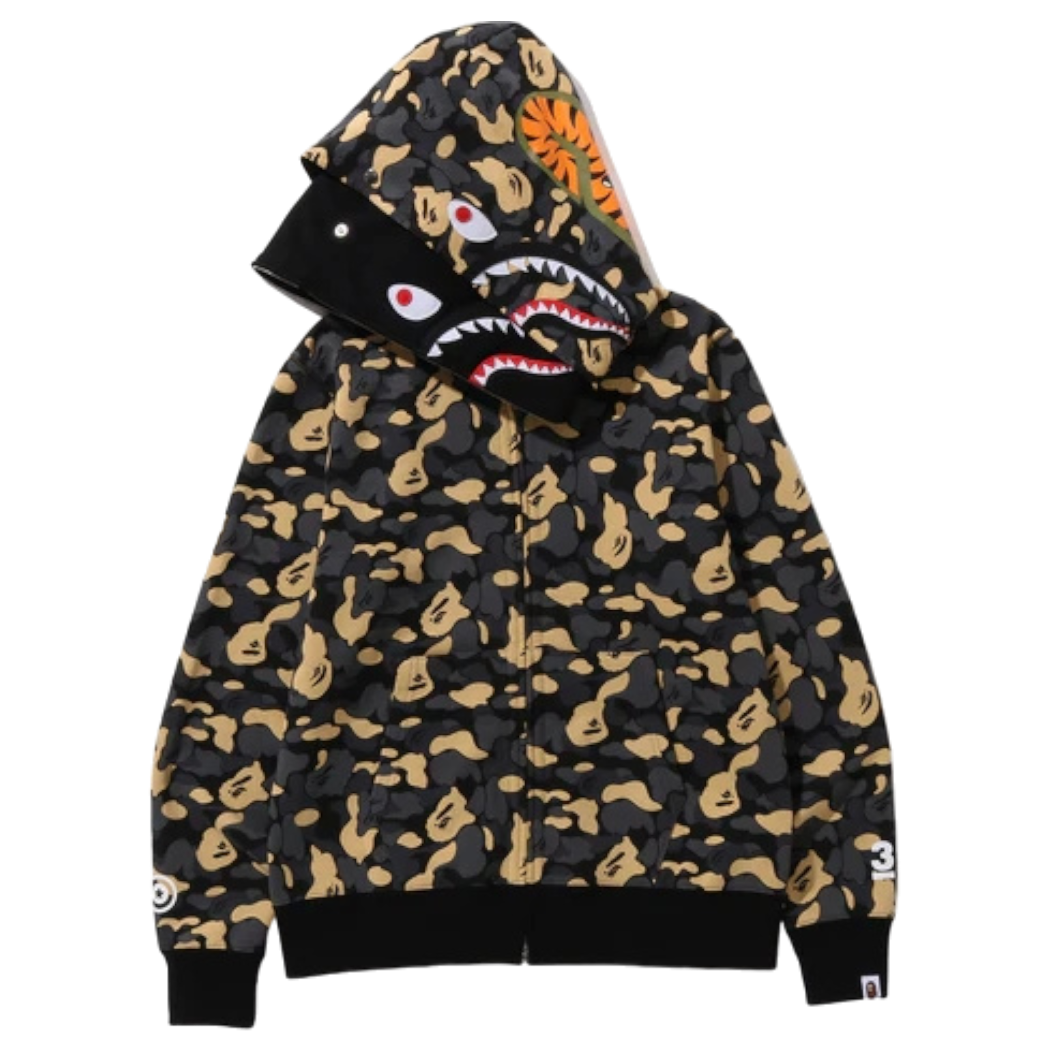 B A P E hoodie cream camouflage