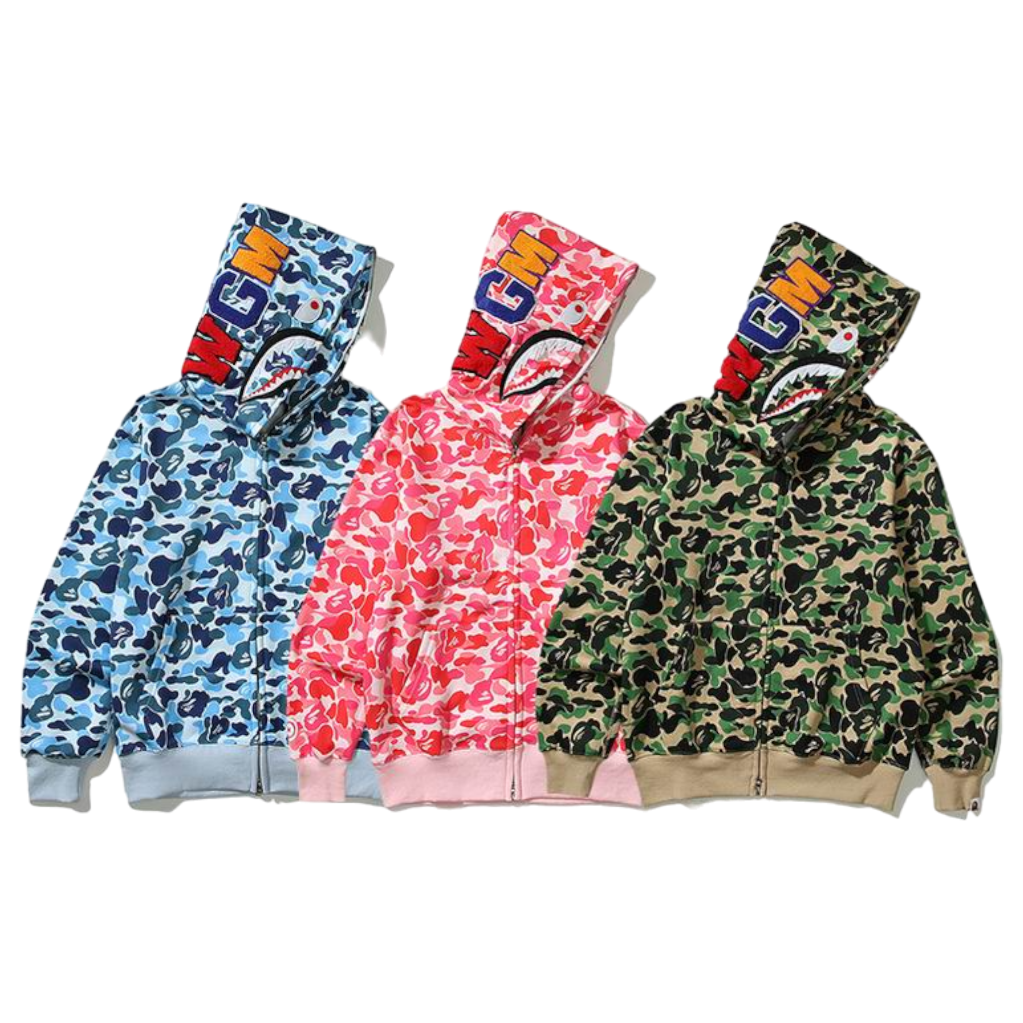 B A P E hoodie colorful camouflage