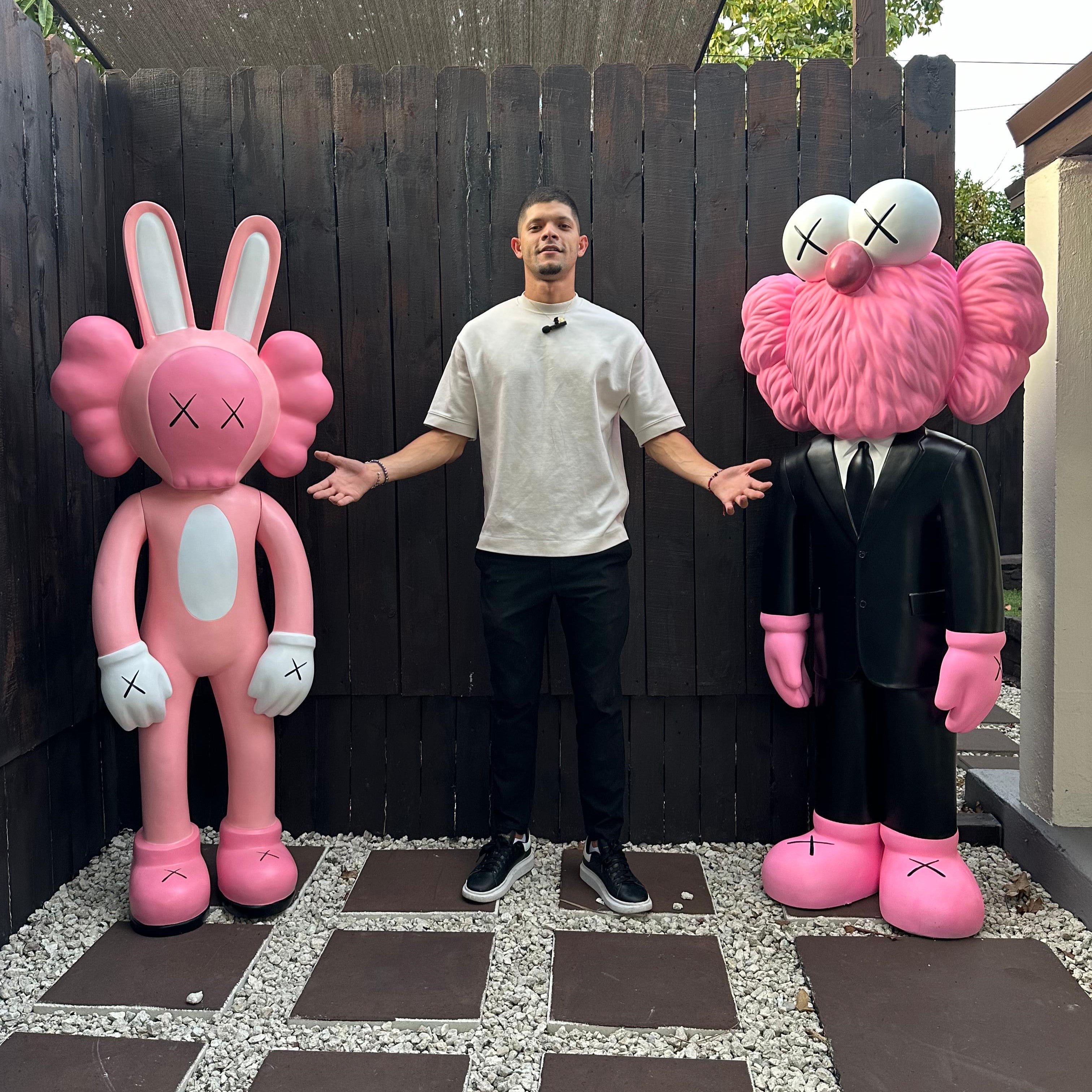 6' K A W S  Pink bunny figure